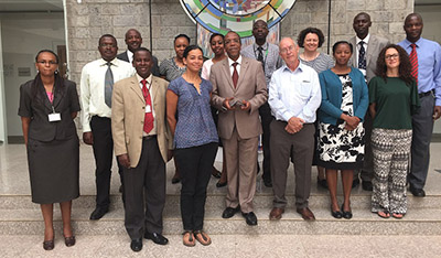 Dr Mark Hepworth with AURA colleagues and academics in Kenya